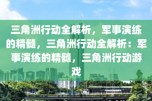 三角洲行动全解析,军事演练的精髓,三角洲行动全解析:军事演练的精髓,三角洲行动游戏