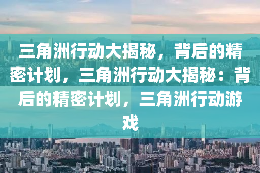 三角洲行动大揭秘,背后的精密计划,三角洲行动大揭秘:背后的精密计划,三角洲行动游戏