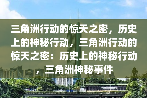 三角洲行动的惊天之密,历史上的神秘行动,三角洲行动的惊天之密:历史上的神秘行动,三角洲神秘事件