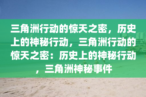 三角洲行动的惊天之密，历史上的神秘行动，三角洲行动的惊天之密：历史上的神秘行动，三角洲神秘事件