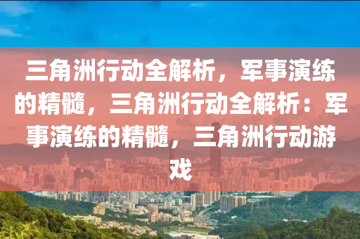 三角洲行动全解析,军事演练的精髓,三角洲行动全解析:军事演练的精髓,三角洲行动游戏