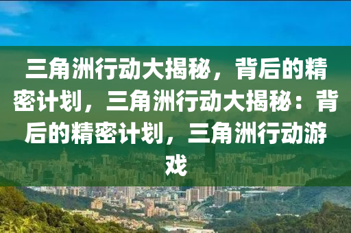 三角洲行动大揭秘，背后的精密计划，三角洲行动大揭秘：背后的精密计划，三角洲行动游戏
