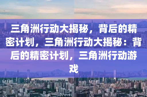 三角洲行动大揭秘,背后的精密计划,三角洲行动大揭秘:背后的精密计划,三角洲行动游戏