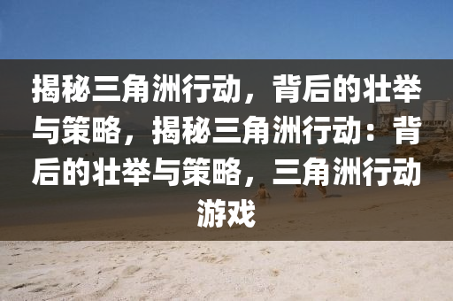 揭秘三角洲行动,背后的壮举与策略,揭秘三角洲行动:背后的壮举与策略,三角洲行动游戏