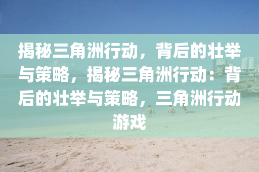 揭秘三角洲行动，背后的壮举与策略，揭秘三角洲行动：背后的壮举与策略，三角洲行动游戏