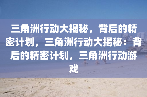 三角洲行动大揭秘,背后的精密计划,三角洲行动大揭秘:背后的精密计划,三角洲行动游戏