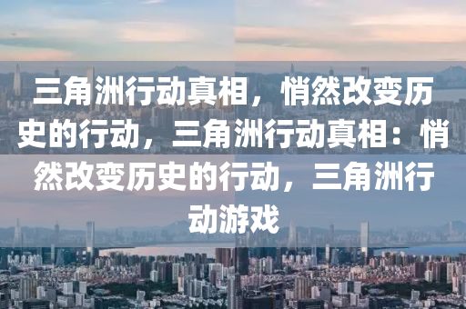 三角洲行动真相,悄然改变历史的行动,三角洲行动真相:悄然改变历史的行动,三角洲行动游戏