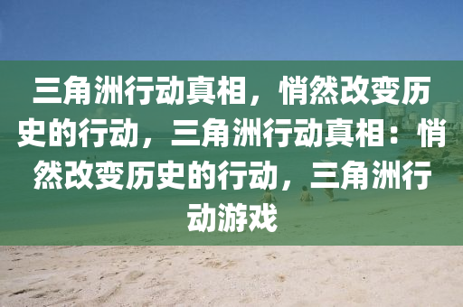 三角洲行动真相,悄然改变历史的行动,三角洲行动真相:悄然改变历史的行动,三角洲行动游戏