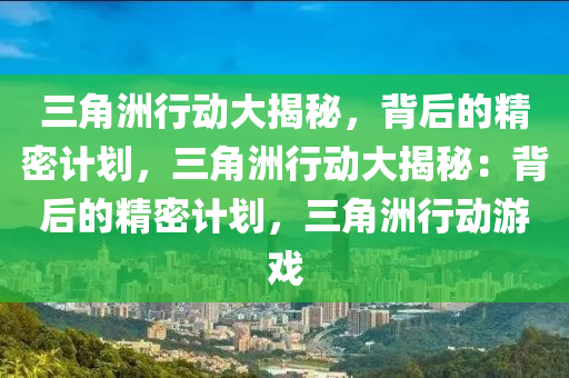 三角洲行动大揭秘,背后的精密计划,三角洲行动大揭秘:背后的精密计划,三角洲行动游戏