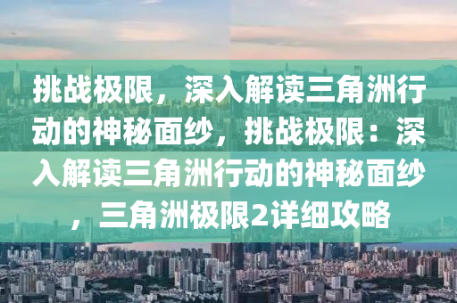 挑战极限，深入解读三角洲行动的神秘面纱，挑战极限：深入解读三角洲行动的神秘面纱，三角洲极限2详细攻略