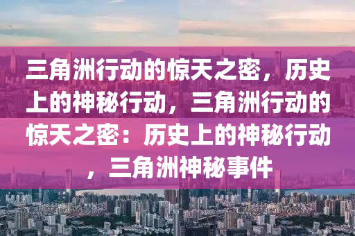 三角洲行动的惊天之密，历史上的神秘行动，三角洲行动的惊天之密：历史上的神秘行动，三角洲神秘事件