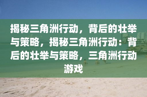 揭秘三角洲行动，背后的壮举与策略，揭秘三角洲行动：背后的壮举与策略，三角洲行动游戏