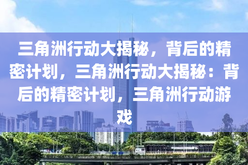 三角洲行动大揭秘，背后的精密计划，三角洲行动大揭秘：背后的精密计划，三角洲行动游戏