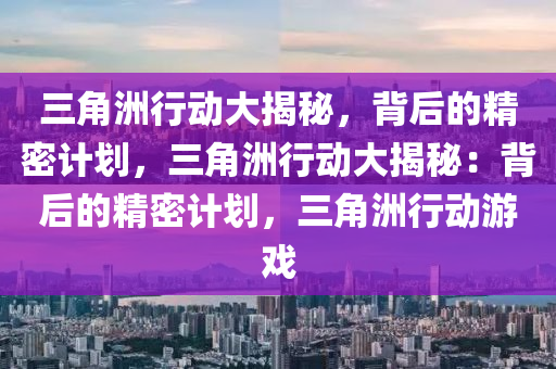 三角洲行动大揭秘,背后的精密计划,三角洲行动大揭秘:背后的精密计划,三角洲行动游戏